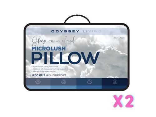 2 x Odyssey Living Microlush Pillows 1200 gms