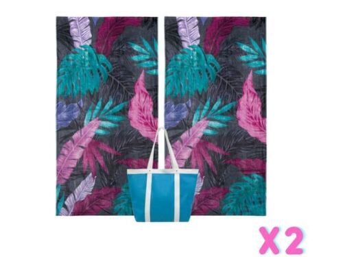 2 x Bambury Printed Beach Towel & Tote Pack - Bahamas