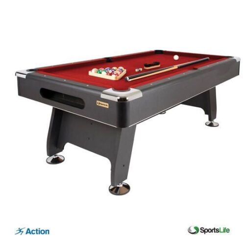 Sports Life 7ft LED Pool Table with MP3 - Red