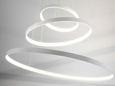 Zava Orizzontale Suspension LED Lighting Rings - White (Reserve Met)