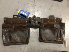 2x Leather Tool Apron and 1x Leather Nailbag Tool Pouch - 5