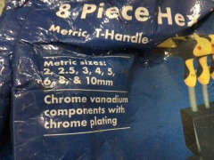 3x 8 Piece Metric T-Handle Hex Key Set - 2