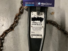 Lever Block 1000kg Industrial Series 1.5m G 80 Load Chain - 2