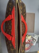Louis Vuitton Red Leather and Monogram Canvas Retiro NM M50057 Bag - 3