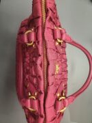 Prada Tessuto Gaufre Nylon Top Handle Fuchsia Pink Handbag B1336H - 4
