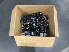 Box of Makita Batteries & Chargers - 12