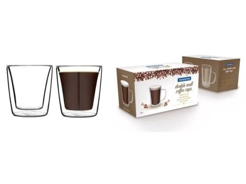 Tramontina 2pc 85ml Double Wall Espresso Cups and 2pc 250ml Double Wall Coffee Cups