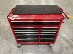 41 Inch 11 Drawer Trolley (Red & Black) - 2