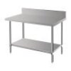 Stainless Steel Kitchen Work Bench On Castors W/Splash Back
