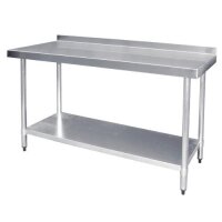 Stainless Steel Kitchen Work Bench W/Splash Back