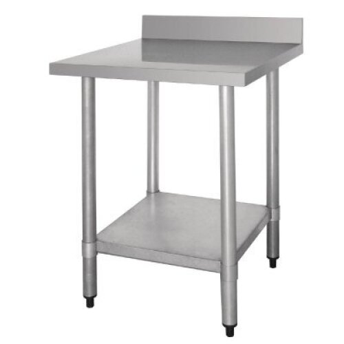 Stainless Steel Kitchen Work Bench On Castors W/Splash Back