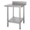 Stainless Steel Kitchen Work Bench On Castors W/Splash Back