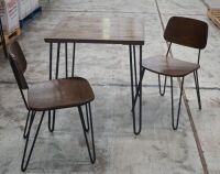 Cafe Ideas Hairpin Cafe Tabletop W/ 2 X Matching Chairs