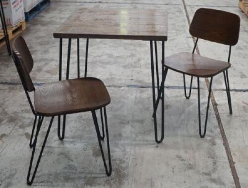 Cafe Ideas Hairpin Cafe Tabletop W/ 2 X Matching Chairs