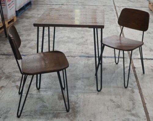 Cafe Ideas Hairpin Cafe Tabletop W/ 2 X Matching Chairs
