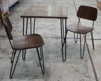 Cafe Ideas Hairpin Cafe Tabletop W/ 2 X Matching Chairs