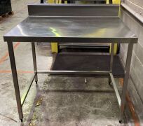 Stainless Steel Kitchen Work Bench On Castors W/Splash Back - 2