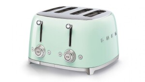 Smeg 50's Retro Style 4 Slot Wide Toaster - Pastel Green TSF03PGAU