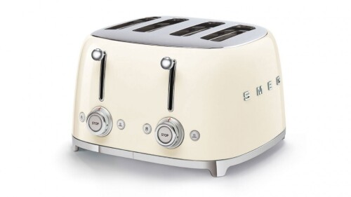 DNL Smeg 50's Retro Style 4 Slot Wide Toaster - Cream TSF03CRAU