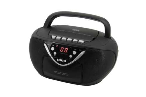 Lenoxx Cd815 Black Portable Boombox Cd-R/Cd-Rw/Cassete Tape Player Am/Fm Radio