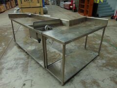 Stainless Steel Wet Area L Shape Bench 2850X1600X1200 With 160Mm Splash Back - 3