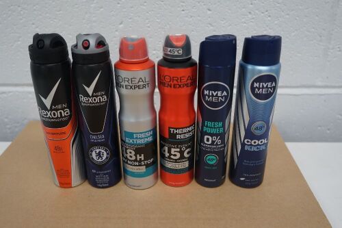 41x Assorted Men's Deodorant incl. Loreal, Rexona & Nivea - NSW PICK UP ONLY