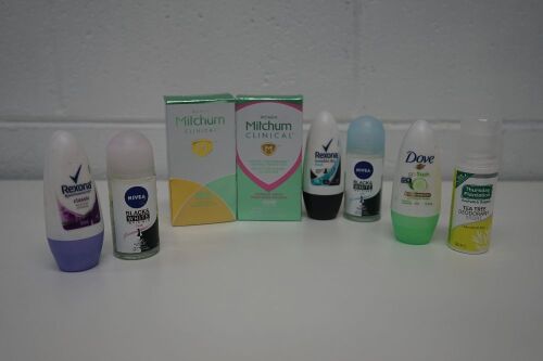 Approx. 43 mixed Brand Women's Roll-on Anti-perspirant incl. Rexona, Nivea, Mithum, Dove & Thursday Plantation - NSW PICK UP ONLY
