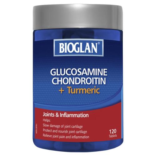 Bioglan Glucosamine + Chondroitin + Turmeric 120 Tablets x4