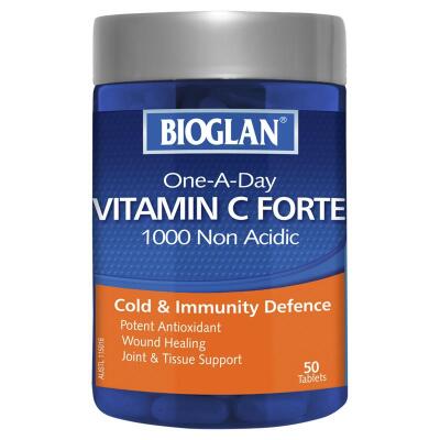 Bioglan One-a-Day Vitamin C Forte 1000mg 50 Tablets x8