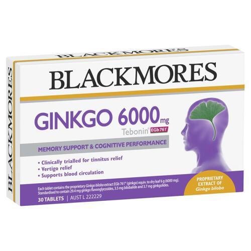 Blackmores Ginkgo 6000mg 30 Tablets x 5