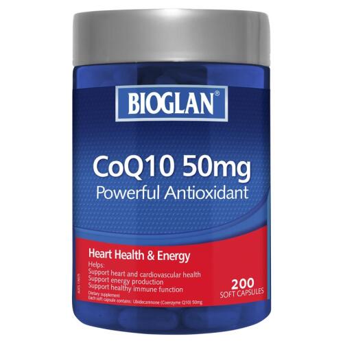 Bioglan CoQ10 50mg 200 Capsules x3