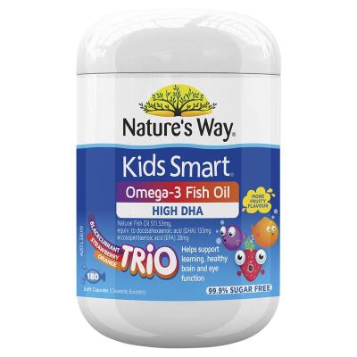 Nature's Way Kids Smart Omega3 Fish Oil Trio 180 Capsules x3