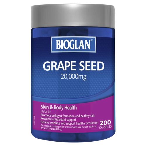Bioglan Grape Seed 20000mg 200 Capsules x4