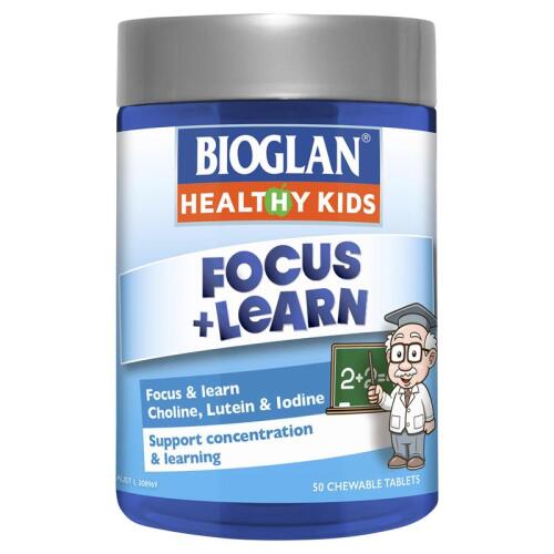 Bioglan Kids Focus & Learn 50 Chewable Tablets x5