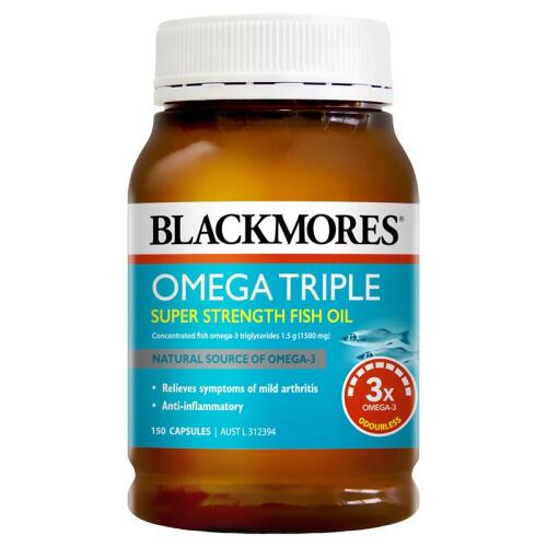 Blackmores Omega Triple Concentrated Fish Oil 150 Capsules x3