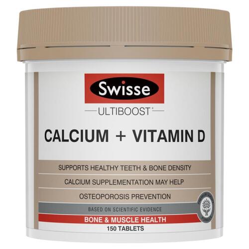 Swisse Ultiboost Calcium + Vitamin D 150 Tablets x3