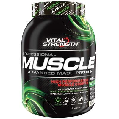 VitalStrength Pro-Muscle Plus Weight Gainer 2Kg Vanilla x2