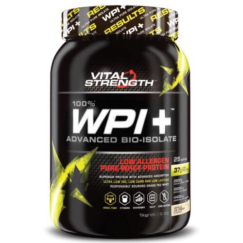 VitalStrength WPI Plus 100 Whey Protein Isolate 1Kg Vanilla