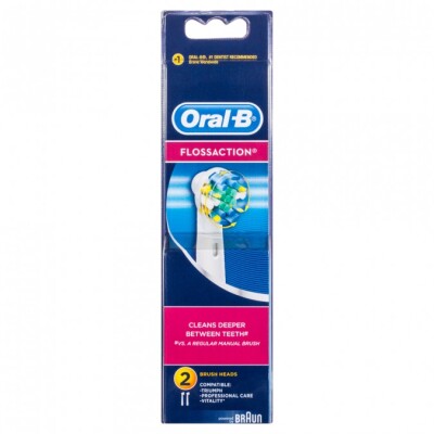 ORAL-BFlossAction Electric Toothbrush Heads 2 Pack x8