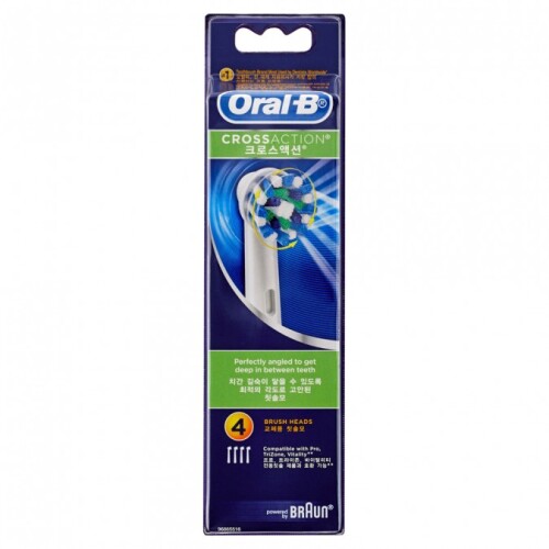 ORAL-BCrossaction Electric Toothbrush Heads Refill 4 Pack