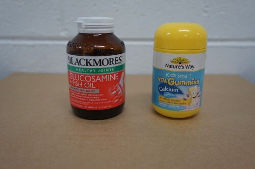 Blackmores Glucosamine + Fish Oil 90 Capsules x6, Natures Way Kids Smart Vita Gummies Calcium + Vit D 60 Pastilles x3