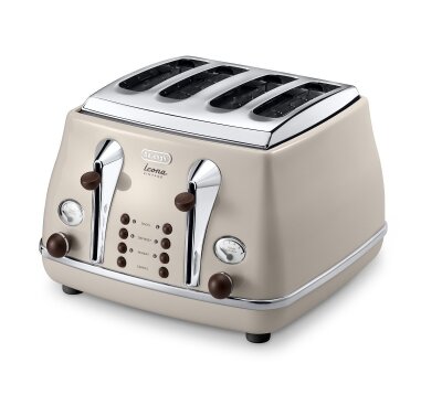 Delonghi Icona Metallics 4 Slice Toaster Beige CTOT4003BG