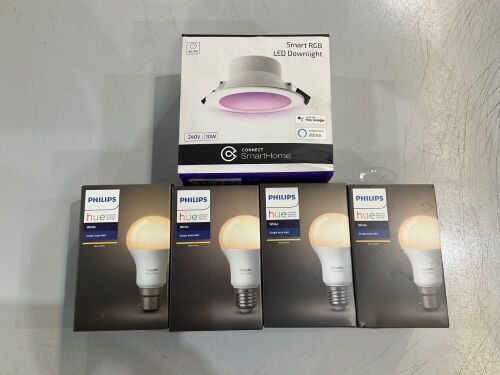 Connect Smart 240V RGB LED Downlight CSH-240RGB10W and Philips Hue White 9.5W B22 Extension Light Bulb HUEWHTBULB-B22 and Philips Hue White 9.5W E27 Extension LED Light Bulb HUEWHTBULB-E27