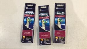 Bundle of 3 x Oral B FlossAction 2-Pack Replacement Electric Toothbrush Head EB251 - 2