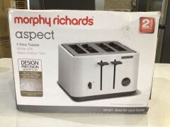 Morphy Richards Aspect Chrome Trim 4 Slice Toaster White 240024 - 2