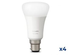 4 x Philips Hue White 9W A60 B22 Bulb with Bluetooth HUEWB22BT