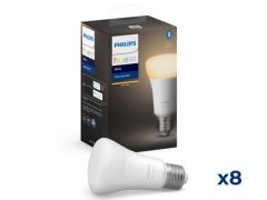 8 x Philips Hue White 9W A60 E27 Bulb with Bluetooth HUEWE27BT