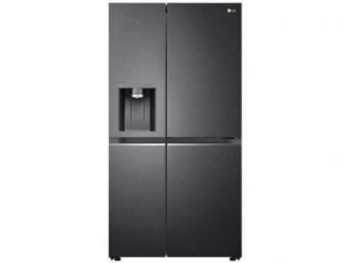 LG 635L Door-In-Door Side By Side Fridge with Ice & Water Dispenser, Matte Black GS-D635MBLC