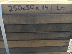 Structural Hardwood Timber 250mm x 50mm x 114.1 lineal meters (approx) Mixed lengths - 4