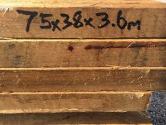 Hardwood Fence Rails 80 lengths @ 75mm x 38mm x 3.6m (approx) - 4